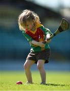 6 May 2018; 3 year old Carlow supporter Caoimhe Nolan from Quinagh on the pitch at Netwatch Cullen Park during half time at the Joe McDonagh Cup Round 1 match between Carlow and Kerry at Netwatch Cullen Park in Carlow. Photo by Matt Browne/Sportsfile