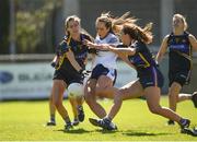 6 May 2018; Aisling Sheridan of Cavan scores a goal dispite the attentions of Maria Curley, left, and Bríd Condon of Tipperary during the Lidl Ladies Football National League Division 2 Final match between Cavan and Tipperary at Parnell Park in Dublin. Photo by Tom Beary/Sportsfile