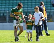 6 May 2018; Mikey Boyle of Kerry with his sons 4 year old Bobby and 12 year old Killian after the Joe McDonagh Cup Round 1 match between Carlow and Kerry at Netwatch Cullen Park in Carlow. Photo by Matt Browne/Sportsfile