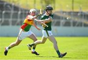 6 May 2018; Brandon Barrett of Kerry in action against Kevin McDonald of Carlow during the Joe McDonagh Cup Round 1 match between Carlow and Kerry at Netwatch Cullen Park in Carlow. Photo by Matt Browne/Sportsfile