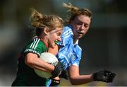 6 May 2018; Fiona McHale of Mayo in action against Laura McGinley of Dublin during the Lidl Ladies Football National League Division 1 Final match between Dublin and Mayo at Parnell Park in Dublin. Photo by Piaras Ó Mídheach/Sportsfile