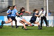 6 May 2018; Amy Dowling of Mayo has a shot at goal saved by Ciara Trant of Dublin during the Lidl Ladies Football National League Division 1 Final match between Dublin and Mayo at Parnell Park in Dublin. Photo by Tom Beary/Sportsfile