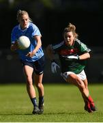 6 May 2018; Nicole Owens of Dublin in action against Emma Lowther of Mayo during the Lidl Ladies Football National League Division 1 Final match between Dublin and Mayo at Parnell Park in Dublin. Photo by Piaras Ó Mídheach/Sportsfile