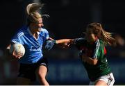 6 May 2018; Nicole Owens of Dublin in action against Sarah Mulvihill of Mayo during the Lidl Ladies Football National League Division 1 Final match between Dublin and Mayo at Parnell Park in Dublin. Photo by Piaras Ó Mídheach/Sportsfile