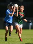 6 May 2018; Nicole Owens of Dublin in action against Emma Lowther of Mayo during the Lidl Ladies Football National League Division 1 Final match between Dublin and Mayo at Parnell Park in Dublin. Photo by Piaras Ó Mídheach/Sportsfile