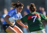 6 May 2018; Niamh McEvoy of Dublin in action against Doireann Hughes of Mayo during the Lidl Ladies Football National League Division 1 Final match between Dublin and Mayo at Parnell Park in Dublin. Photo by Piaras Ó Mídheach/Sportsfile