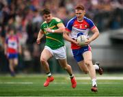 6 May 2018; David Culhane of New York in action against Oisín Madden of Leitrim during the Connacht GAA Football Senior Championship Quarter-Final match between New York and Leitrim at McGovern Park at Gaelic Park in New York, USA. Photo by Stephen McCarthy/Sportsfile