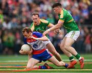 6 May 2018; Kevin O'Grady of New York in action against Micheal McWeeney, left, and James Rooney of Leitrim during the Connacht GAA Football Senior Championship Quarter-Final match between New York and Leitrim at McGovern Park at Gaelic Park in New York, USA. Photo by Stephen McCarthy/Sportsfile
