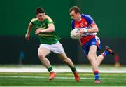 6 May 2018; Kevin O'Grady of New York in action against James Rooney of Leitrim during the Connacht GAA Football Senior Championship Quarter-Final match between New York and Leitrim at McGovern Park at Gaelic Park in New York, USA. Photo by Stephen McCarthy/Sportsfile