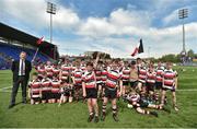 7 May 2018; Enniscorthy players celebrate their side's victory following the U13 plate final match between Enniscorthy and Tullow at the Leinster Rugby Youth Finals Day at Energia Park, in Donnybrook, Dublin. Photo by David Fitzgerald/Sportsfile