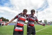7 May 2018; Enniscorthy players celebrate their side's victory following the U13 plate final match between Enniscorthy and Tullow at the Leinster Rugby Youth Finals Day at Energia Park, in Donnybrook, Dublin. Photo by David Fitzgerald/Sportsfile