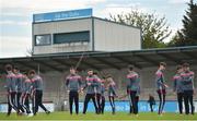 7 May 2018; Louth players inspect the pitch prior to the Electric Ireland Leinster GAA Football Minor Championship Round 1 match between Dublin and Louth at Parnell Park in Dublin. Photo by Seb Daly/Sportsfile