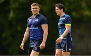7 May 2018; Jordan Larmour, left, and Joey Carbery during Leinster Rugby squad training at UCD in Dublin. Photo by Ramsey Cardy/Sportsfile