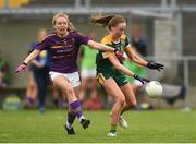 7 May 2018; Aoibhin Cleary of Meath in action against Niamh Butler of Wexford during the Lidl Ladies Football National League Division 3 Final match between Meath and Wexford at St Brendan's Park, in Birr, Offaly. Photo by Piaras Ó Mídheach/Sportsfile