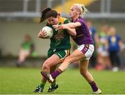 7 May 2018; Shauna Ennis of Meath in action against Bernie Breen of Wexford during the Lidl Ladies Football National League Division 3 Final match between Meath and Wexford at St Brendan's Park, in Birr, Offaly.  Photo by Piaras Ó Mídheach/Sportsfile