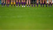7 May 2018; Wexford players stand for the National Anthem before the Lidl Ladies Football National League Division 3 Final match between Meath and Wexford at St Brendan's Park, in Birr, Offaly.  Photo by Piaras Ó Mídheach/Sportsfile