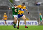 7 May 2018; Colin Guilfoyle of Clare in action against Barry Murphy of Limerick during the Bord Gáis Energy Munster GAA Hurling U21 Championship quarter-final match between Clare and Limerick at Cusack Park in Ennis, Clare. Photo by Eóin Noonan/Sportsfile
