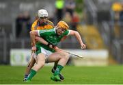 7 May 2018; Seamus Flanagan of Limerick in action against Ross Hayes of Clare during the Bord Gáis Energy Munster GAA Hurling U21 Championship quarter-final match between Clare and Limerick at Cusack Park in Ennis, Clare. Photo by Eóin Noonan/Sportsfile