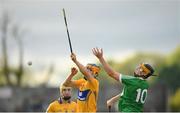 7 May 2018; Aidan McCarthy of Clare in action against Brian Ryan of Limerick during the Bord Gáis Energy Munster GAA Hurling U21 Championship quarter-final match between Clare and Limerick at Cusack Park in Ennis, Clare  Photo by Eóin Noonan/Sportsfile