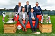 8 May 2018; Sky Sports today announced its GAA fixtures for the 2018 Championship from an event in Parnells GAA Club. A total of 20 live, and 14 exclusive, fixtures of Championship action will be available on Sky’s multi-platform offering. Exclusive coverage gets underway with a mouth-watering double-header on June 2nd when 2017 All Ireland Hurling Champions Galway take on Wexford and Cork take on old rivals Limerick in what are bound to be hotly contested fixtures. Kilkenny’s eight-time All-Ireland winner and three-time All Star, Michael Fennelly, will join a stellar line-up of GAA legends for Sky Sports' most exciting season of GAA coverage to date. This year will once again see insight and analysis across both codes from Tyrone hero Peter Canavan, former Mayo manager James Horan, former Donegal manager Jim McGuinness, former Dublin GAA star Senan Connell,  Clare’s two-time All-Ireland champion Jamesie O’Connor, Kilkenny’s nine-time All-Ireland winner JJ Delaney and four-time All-Star defender Ollie Canning. Lead commentary will come from Dave McIntyre and Mike Finnerty with co-commentary from Nicky English, new addition Mick Fennelly, Dick Clerkin and Paul Earley, and sideline reporting from Damian Lawlor. Pictured at the launch are, from left, analysts Peter Canavan, Michael Fennelly, JJ Delaney, Senan Connell and Jamesie O'Connor at Parnells GAA Club, Dublin. Photo by Brendan Moran/Sportsfile