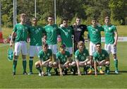 8 May 2018; The Republic of Ireland team pose for a team photo before the UEFA U17 Championship Final match between Republic of Ireland and Denmark at St Georges Park in Burton, England. Photo by Malcolm Couzens/Sportsfile