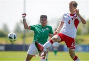 8 May 2018; Tyriek Wright of Republic of Ireland in action against Tobias Anker of Denmark during the UEFA U17 Championship Final match between Republic of Ireland and Denmark at St Georges Park in Burton, England. Photo by Malcolm Couzens/Sportsfile