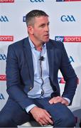8 May 2018; Sky Sports today announced its GAA fixtures for the 2018 Championship from an event in Parnells GAA Club. A total of 20 live, and 14 exclusive, fixtures of Championship action will be available on Sky’s multi-platform offering. Exclusive coverage gets underway with a mouth-watering double-header on June 2nd when 2017 All Ireland Hurling Champions Galway take on Wexford and Cork take on old rivals Limerick in what are bound to be hotly contested fixtures. Kilkenny’s eight-time All-Ireland winner and three-time All Star, Michael Fennelly, will join a stellar line-up of GAA legends for Sky Sports' most exciting season of GAA coverage to date. This year will once again see insight and analysis across both codes from Tyrone hero Peter Canavan, former Mayo manager James Horan, former Donegal manager Jim McGuinness, former Dublin GAA star Senan Connell,  Clare’s two-time All-Ireland champion Jamesie O’Connor, Kilkenny’s nine-time All-Ireland winner JJ Delaney and four-time All-Star defender Ollie Canning. Lead commentary will come from Dave McIntyre and Mike Finnerty with co-commentary from Nicky English, new addition Mick Fennelly, Dick Clerkin and Paul Earley, and sideline reporting from Damian Lawlor. Speaking at the launch at Parnells GAA Club, Dublin is football analyst Senan Connell. Photo by Brendan Moran/Sportsfile
