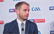 8 May 2018; Sky Sports today announced its GAA fixtures for the 2018 Championship from an event in Parnells GAA Club. A total of 20 live, and 14 exclusive, fixtures of Championship action will be available on Sky’s multi-platform offering. Exclusive coverage gets underway with a mouth-watering double-header on June 2nd when 2017 All Ireland Hurling Champions Galway take on Wexford and Cork take on old rivals Limerick in what are bound to be hotly contested fixtures. Kilkenny’s eight-time All-Ireland winner and three-time All Star, Michael Fennelly, will join a stellar line-up of GAA legends for Sky Sports' most exciting season of GAA coverage to date. This year will once again see insight and analysis across both codes from Tyrone hero Peter Canavan, former Mayo manager James Horan, former Donegal manager Jim McGuinness, former Dublin GAA star Senan Connell,  Clare’s two-time All-Ireland champion Jamesie O’Connor, Kilkenny’s nine-time All-Ireland winner JJ Delaney and four-time All-Star defender Ollie Canning. Lead commentary will come from Dave McIntyre and Mike Finnerty with co-commentary from Nicky English, new addition Mick Fennelly, Dick Clerkin and Paul Earley, and sideline reporting from Damian Lawlor. Speaking at the launch at Parnells GAA Club, Dublin is hurling analyst JJ Delaney. Photo by Brendan Moran/Sportsfile