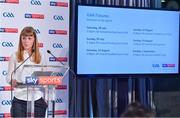 8 May 2018; Sky Sports today announced its GAA fixtures for the 2018 Championship from an event in Parnells GAA Club. A total of 20 live, and 14 exclusive, fixtures of Championship action will be available on Sky’s multi-platform offering. Exclusive coverage gets underway with a mouth-watering double-header on June 2nd when 2017 All Ireland Hurling Champions Galway take on Wexford and Cork take on old rivals Limerick in what are bound to be hotly contested fixtures. Kilkenny’s eight-time All-Ireland winner and three-time All Star, Michael Fennelly, will join a stellar line-up of GAA legends for Sky Sports' most exciting season of GAA coverage to date. This year will once again see insight and analysis across both codes from Tyrone hero Peter Canavan, former Mayo manager James Horan, former Donegal manager Jim McGuinness, former Dublin GAA star Senan Connell,  Clare’s two-time All-Ireland champion Jamesie O’Connor, Kilkenny’s nine-time All-Ireland winner JJ Delaney and four-time All-Star defender Ollie Canning. Lead commentary will come from Dave McIntyre and Mike Finnerty with co-commentary from Nicky English, new addition Mick Fennelly, Dick Clerkin and Paul Earley, and sideline reporting from Damian Lawlor. Speaking at the launch at Parnells GAA Club, Dublin is Georgie Faulkner, Head of Muti-Sport, Sky Sports. Photo by Brendan Moran/Sportsfile