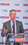 8 May 2018; Sky Sports today announced its GAA fixtures for the 2018 Championship from an event in Parnells GAA Club. A total of 20 live, and 14 exclusive, fixtures of Championship action will be available on Sky’s multi-platform offering. Exclusive coverage gets underway with a mouth-watering double-header on June 2nd when 2017 All Ireland Hurling Champions Galway take on Wexford and Cork take on old rivals Limerick in what are bound to be hotly contested fixtures. Kilkenny’s eight-time All-Ireland winner and three-time All Star, Michael Fennelly, will join a stellar line-up of GAA legends for Sky Sports' most exciting season of GAA coverage to date. This year will once again see insight and analysis across both codes from Tyrone hero Peter Canavan, former Mayo manager James Horan, former Donegal manager Jim McGuinness, former Dublin GAA star Senan Connell,  Clare’s two-time All-Ireland champion Jamesie O’Connor, Kilkenny’s nine-time All-Ireland winner JJ Delaney and four-time All-Star defender Ollie Canning. Lead commentary will come from Dave McIntyre and Mike Finnerty with co-commentary from Nicky English, new addition Mick Fennelly, Dick Clerkin and Paul Earley, and sideline reporting from Damian Lawlor. Speaking at the launch at Parnells GAA Club, Dublin is JD Buckley, MD, Sky Ireland. Photo by Brendan Moran/Sportsfile