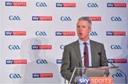 8 May 2018; Sky Sports today announced its GAA fixtures for the 2018 Championship from an event in Parnells GAA Club. A total of 20 live, and 14 exclusive, fixtures of Championship action will be available on Sky’s multi-platform offering. Exclusive coverage gets underway with a mouth-watering double-header on June 2nd when 2017 All Ireland Hurling Champions Galway take on Wexford and Cork take on old rivals Limerick in what are bound to be hotly contested fixtures. Kilkenny’s eight-time All-Ireland winner and three-time All Star, Michael Fennelly, will join a stellar line-up of GAA legends for Sky Sports' most exciting season of GAA coverage to date. This year will once again see insight and analysis across both codes from Tyrone hero Peter Canavan, former Mayo manager James Horan, former Donegal manager Jim McGuinness, former Dublin GAA star Senan Connell,  Clare’s two-time All-Ireland champion Jamesie O’Connor, Kilkenny’s nine-time All-Ireland winner JJ Delaney and four-time All-Star defender Ollie Canning. Lead commentary will come from Dave McIntyre and Mike Finnerty with co-commentary from Nicky English, new addition Mick Fennelly, Dick Clerkin and Paul Earley, and sideline reporting from Damian Lawlor. Speaking at the launch at Parnells GAA Club, Dublin is JD Buckley, MD, Sky Ireland. Photo by Brendan Moran/Sportsfile