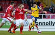 8 May 2018; Dean Walsh of Waterford in action against John Mahon of Sligo Rovers during the EA Sports Cup Quarter-Final match between Sligo Rovers and Waterford at The Showgrounds, in Sligo. Photo by Oliver McVeigh/Sportsfile