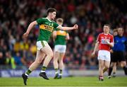 8 May 2018; Jack O'Connor of Kerry celebrates after scoring the winning point for his side during the Electric Ireland Munster GAA Football Minor Championship semi-final match between Kerry and Cork at Austin Stack Park, in Tralee, Kerry.  Photo by Eóin Noonan/Sportsfile