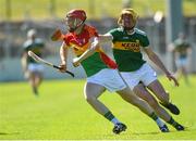 6 May 2018; Denis Murphy of Carlow in action against Tom Murnane of Kerry during the Joe McDonagh Cup Round 1 match between Carlow and Kerry at Netwatch Cullen Park in Carlow.  Photo by Matt Browne/Sportsfile