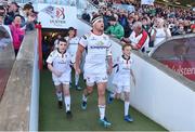 21 April 2018; Rob Herring of Ulster leads the team out before the Guinness PRO14 Round 17 refixture match between Ulster and Glasgow Warriors at the Kingspan Stadium in Belfast. Photo by Oliver McVeigh/Sportsfile