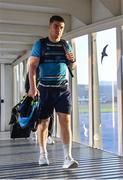 10 May 2018; Luke McGrath of Leinster on their arrival into Bilbao Airport ahead of the European Rugby Champions Cup Final on Saturday. Photo by Ramsey Cardy/Sportsfile