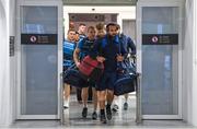 10 May 2018; Isa Nacewa and his Leinster teammates make their way into arrivals at Bilbao Airport ahead of the European Rugby Champions Cup Final on Saturday. Photo by Ramsey Cardy/Sportsfile