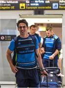 10 May 2018; Joey Carbery and his Leinster teammates make their way into arrivals at Bilbao Airport ahead of the European Rugby Champions Cup Final on Saturday. Photo by Ramsey Cardy/Sportsfile