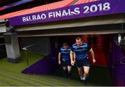 11 May 2018; Jack McGrath, right, and Tadhg Furlong ahead of the Leinster Rugby captains run at the San Mames Stadium, in Bilbao, Spain. Photo by Ramsey Cardy/Sportsfile