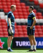 11 May 2018; Head coach Leo Cullen, left, and Robbie Henshaw during the Leinster Rugby captains run at the San Mames Stadium, in Bilbao, Spain. Photo by Ramsey Cardy/Sportsfile