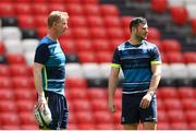 11 May 2018; Head coach Leo Cullen, left, and Robbie Henshaw during the Leinster Rugby captains run at the San Mames Stadium, in Bilbao, Spain. Photo by Ramsey Cardy/Sportsfile