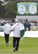 11 May 2018; Umpires make their way to the square to inspect the surface on day one of the International Cricket Test match between Ireland and Pakistan at Malahide, in Co. Dublin. Photo by Seb Daly/Sportsfile