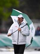 11 May 2018; Umpire Richard Illingworth during a pitch inspection on day one of the International Cricket Test match between Ireland and Pakistan at Malahide, in Co. Dublin. Photo by Seb Daly/Sportsfile