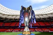 11 May 2018; A general view of the European Champions Cup trophy during the Leinster Rugby captains run at the San Mames Stadium, in Bilbao, Spain. Photo by Ramsey Cardy/Sportsfile