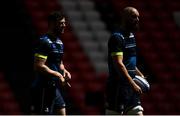 11 May 2018; Robbie Henshaw, left, and Scott Fardy during the Leinster Rugby captains run at the San Mames Stadium, in Bilbao, Spain. Photo by Ramsey Cardy/Sportsfile