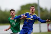 11 May 2018; Troy Parrott of Republic of Ireland in action against Nemanja Nikolic of Bosnia and Herzegovina during the UEFA U17 Championship Finals Group C match between Bosnia & Herzegovina and Republic of Ireland at St George's Park, in Burton-upon-Trent, England. Photo by Malcolm Couzens/Sportsfile
