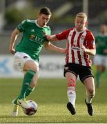 11 May 2018; Garry Buckley of Cork City in action against Nicky Low of Derry City match between Derry City and Cork City at Brandywell Stadium, in Derry. Photo by Oliver McVeigh/Sportsfile