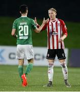 11 May 2018; Shane Griffin of Cork City and Ronan Curtis of Derry City shake hands at the final whistle in the SSE Airtricity League Premier Division match between Derry City and Cork City at Brandywell Stadium, in Derry. Photo by Oliver McVeigh/Sportsfile