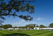 12 May 2018; A general view of the ground as players warm-up prior to play on day two of the International Cricket Test match between Ireland and Pakistan at Malahide, in Co. Dublin. Photo by Seb Daly/Sportsfile