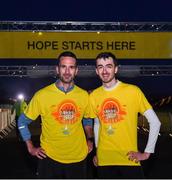 12 May 2018; Dean Conway and Paul Hunt pictured at the annual Darkness Into Light fundraising event in Dublin’s Phoenix Park with Pieta House and Electric Ireland. They joined 200,000 people in a global movement walking over one million kilometers in a march against suicide, self-harm and the stigma associated with mental health. For more information visit www.pieta.ie #DIL2018. Photo by Harry Murphy/Sportsfile